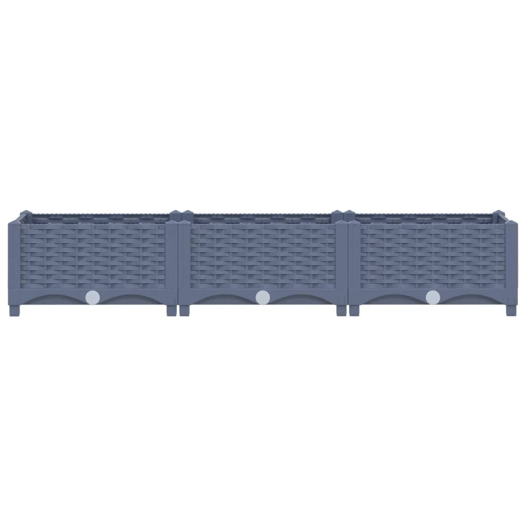Raised Bed Blue Grey Polypropylene 47.2 x 15.7 x 9.1 in Durable