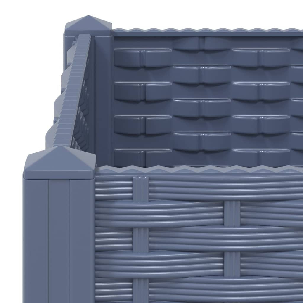 Raised Bed Blue Grey Polypropylene 47.2 x 15.7 x 9.1 in Durable