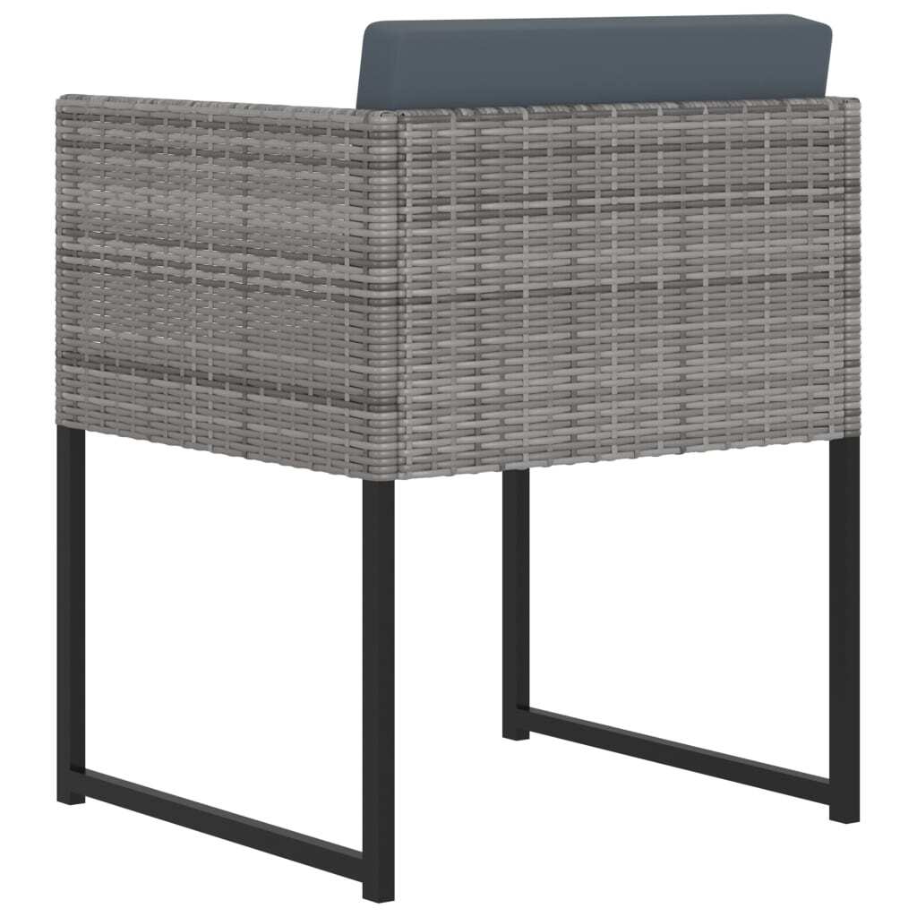 Garden Dining Set Grey Poly Rattan, Tempered Glass, Steel 10-Person