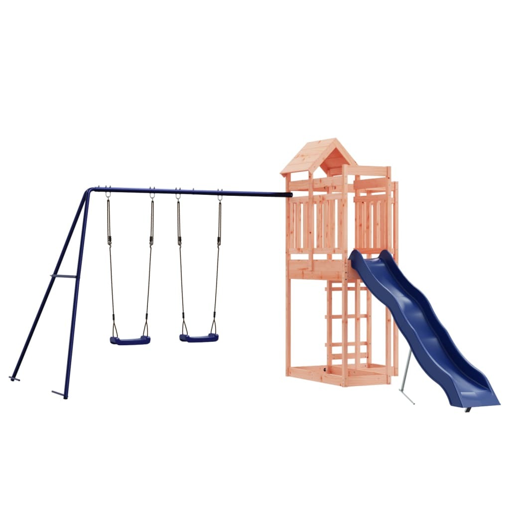 Outdoor Playset Natural wood, blue Solid douglas wood, Polypropylene