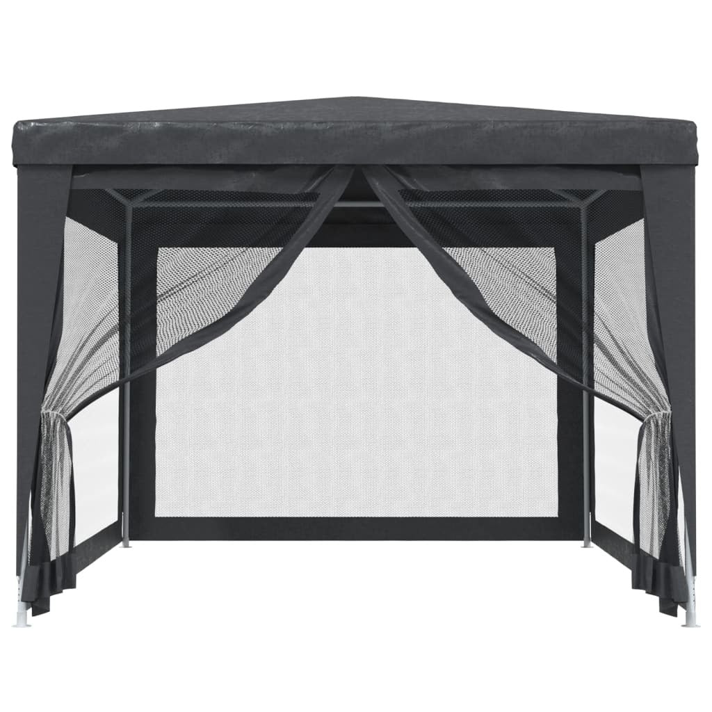Party Tent with 4 Mesh Sidewalls Anthracite 9.8'x13.1' HDPE