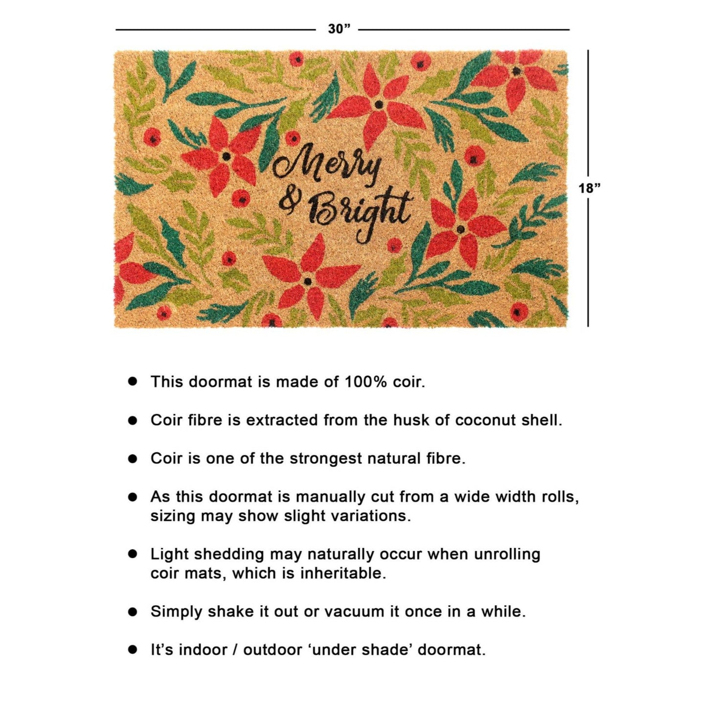RugSmith Red Holiday Merry & Bright Area Rug, 18" x 30"Heart