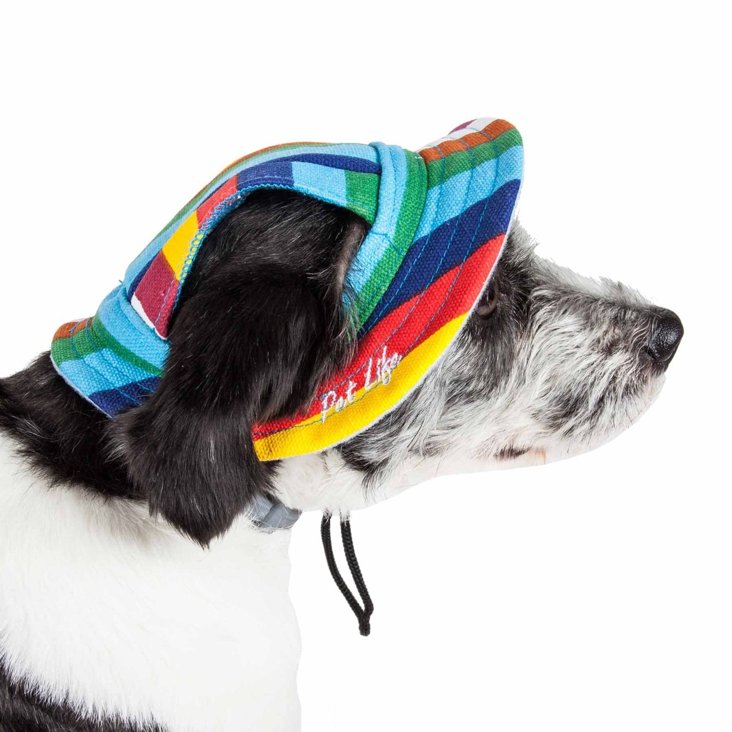 Pet Life 'colorfur' Uv Protectant Adjustable Fashion Canopy Brimmed Dog Hat Cap - Large