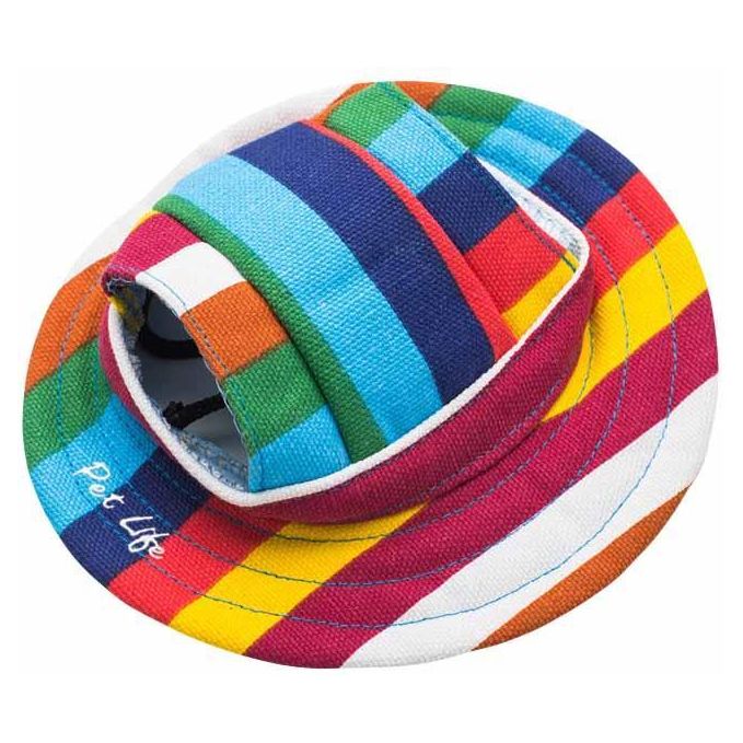 Pet Life 'colorfur' Uv Protectant Adjustable Fashion Canopy Brimmed Dog Hat Cap - Large