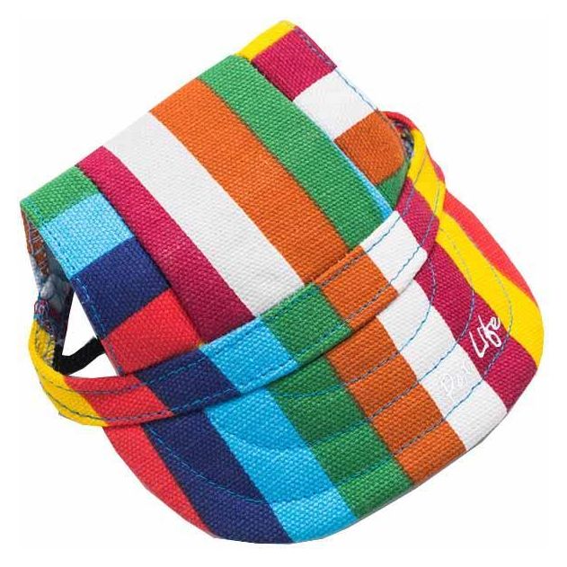Pet Life 'colorfur' Floral Uv Protectant Adjustable Fashion Dog Hat Cap - Large