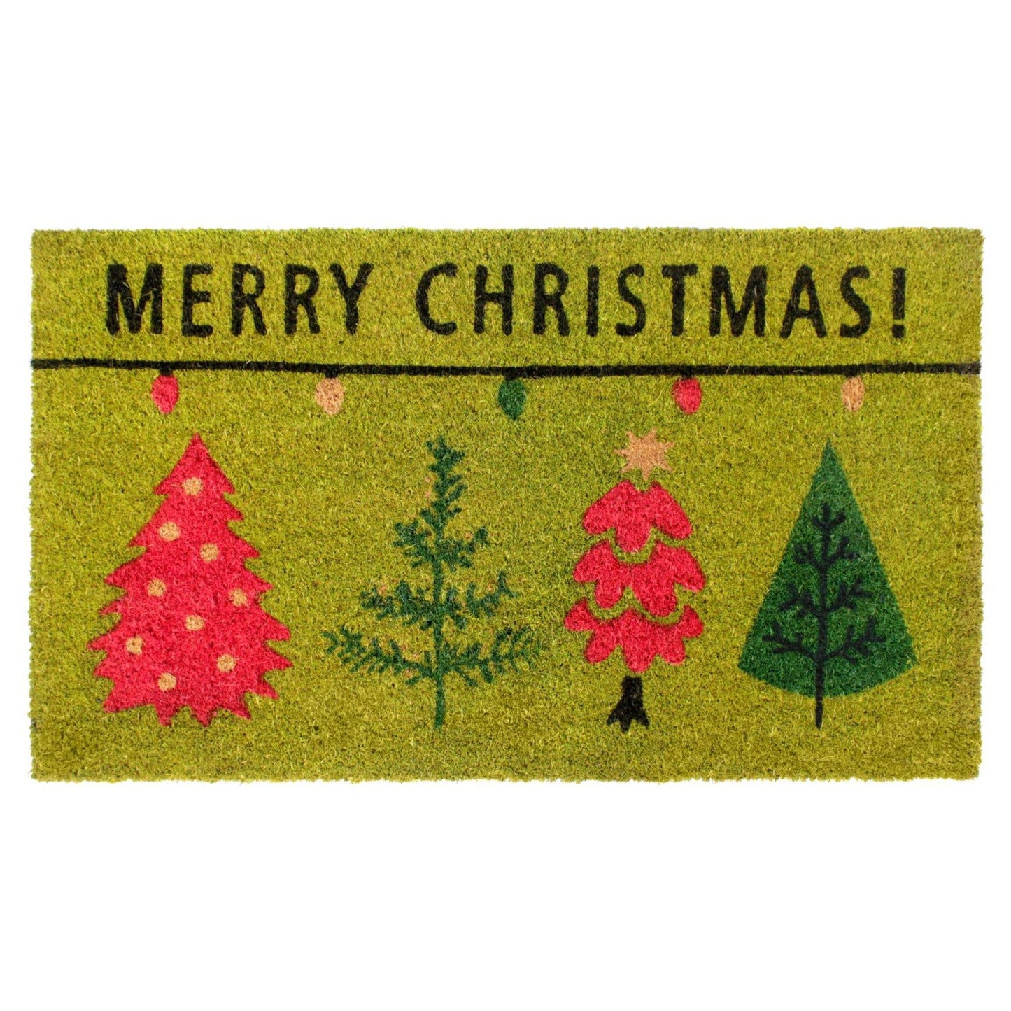 RugSmith Red Holiday Tree Merry Christmas Area Rug, 18"x30"Heart