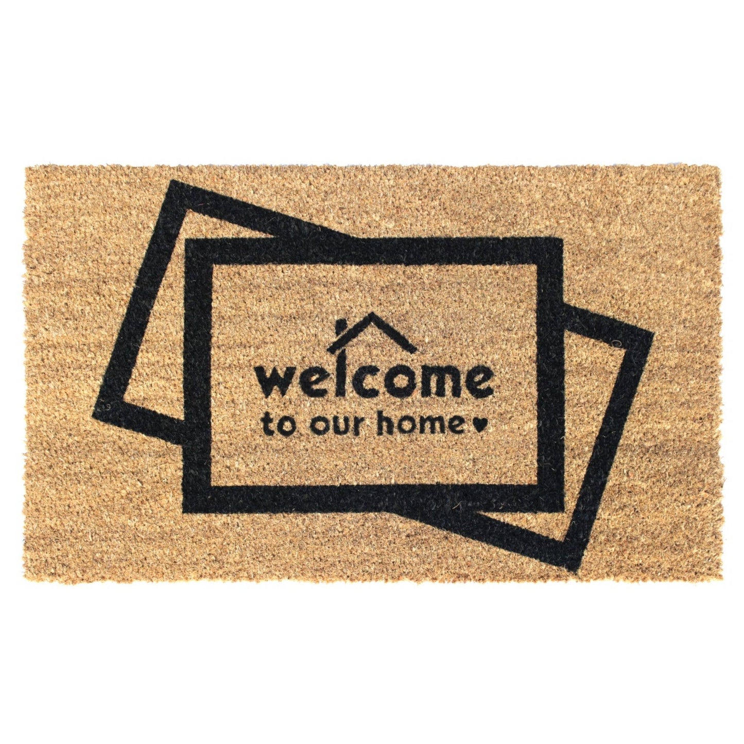 RugSmith Welcome to Our Home with Love Doormat, 18" x 30"Heart