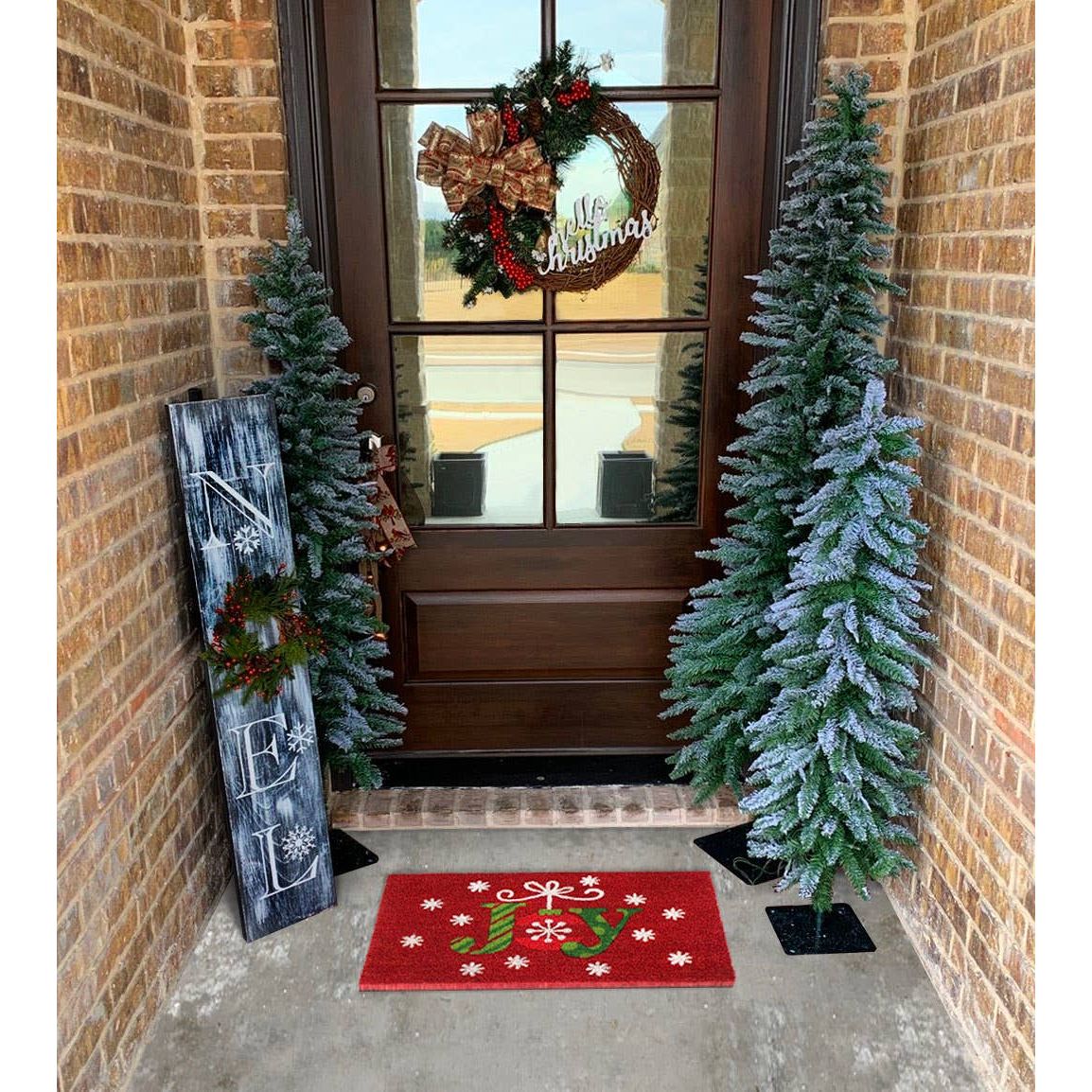 RugSmith Multi Machine Tufted Joy Flakes Doormat, 18" x 30"Heart