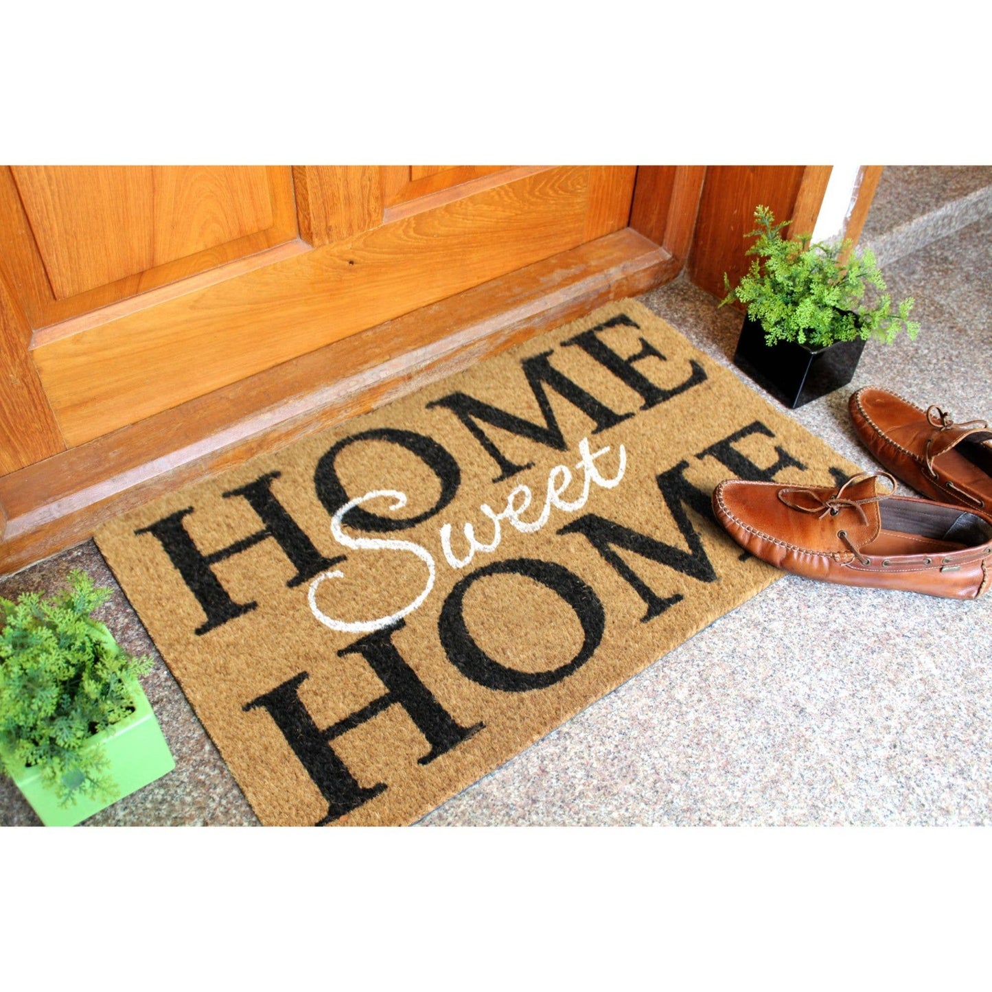 RugSmith White Home Sweet Home Doormat, 18" x 30"Heart