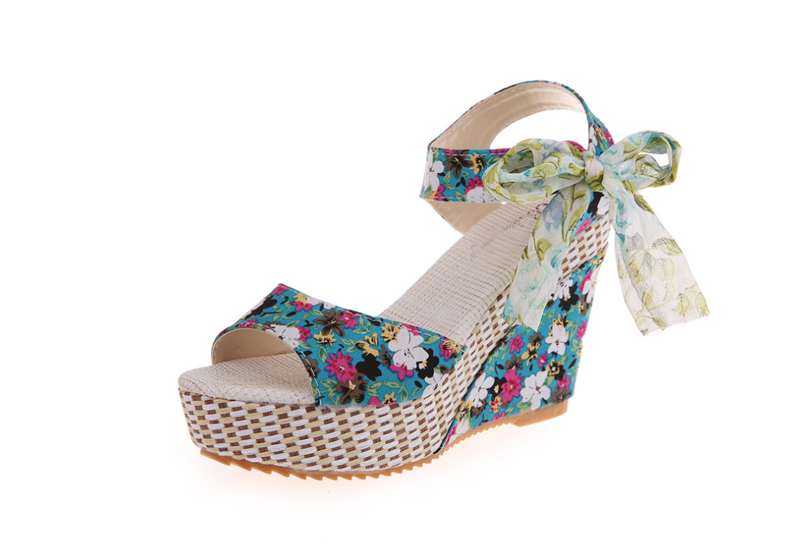 Color: Blue, Size: 38-3, style: - Manufacturers selling 2021 spring and summer new explosion network bookeen sexy mouth shoes wedge sandals black women's sandals