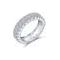 Simple 2 Row Pave Cubic Zirconia CZ Anniversary Wedding Band Ring For Women 925 Sterling Silver