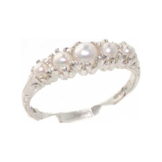 Solid 925 Sterling Silver Genuine Natural Pearl VINTAGE style Ring - Size 11.5 - Finger Sizes 4 to 12 Available
