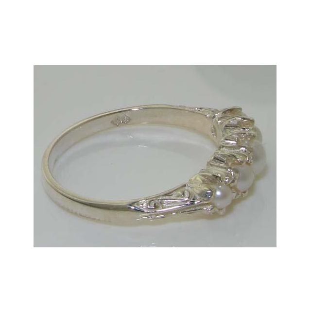 Solid 925 Sterling Silver Genuine Natural Pearl VINTAGE style Ring - Size 11.5 - Finger Sizes 4 to 12 Available