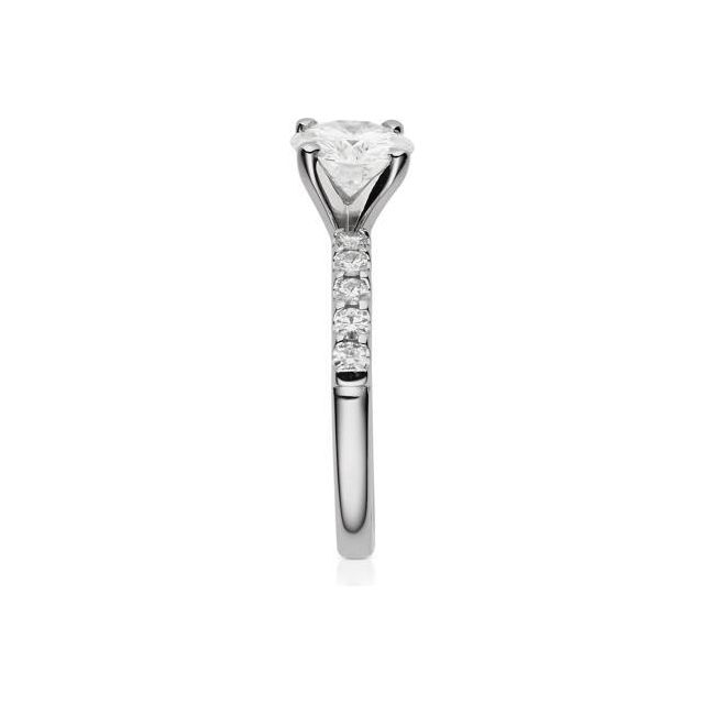 White Gold Moissanite by Charles & Colvard 7.5mm Round Engagement Ring-size 6, 1.80cttw DEW