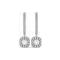 Women's 14k White Gold Cushion Shape Halo Style Drop Earrings