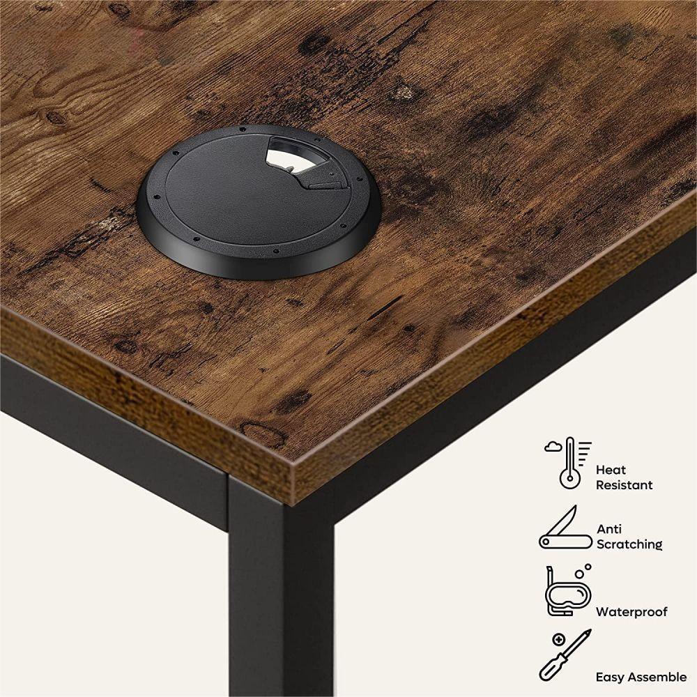 86.6 Inch L Shape Desk With Shelf 2 Persons Long Table Black