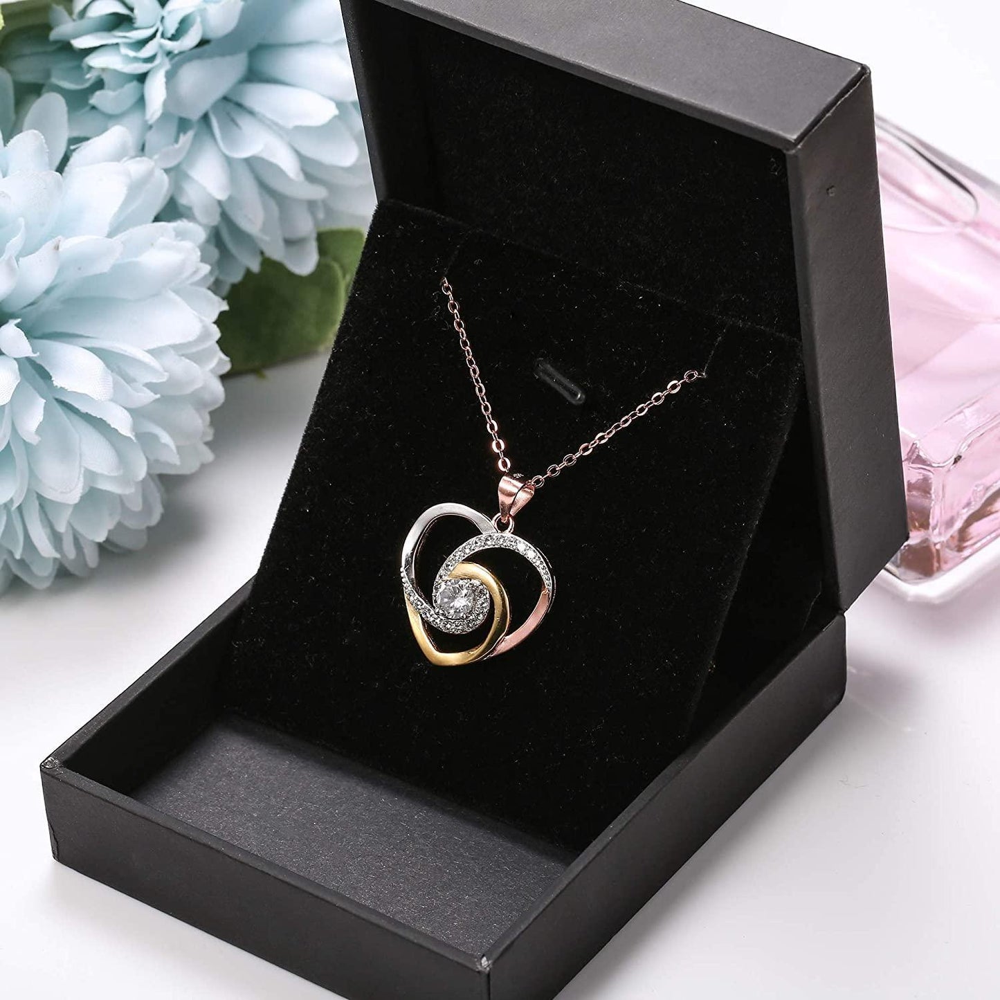 925 Sterling Heart Pendant Necklace for Women Girls Women's Necklace CZ Three-Color Plating Heart Necklace Valentine for Women