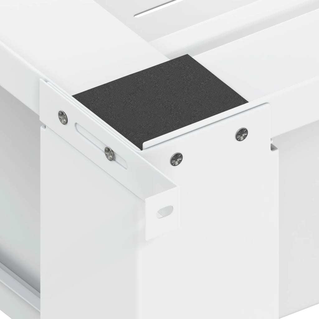Washing and Drying Machine Pedestal with Pull-out Shelves White