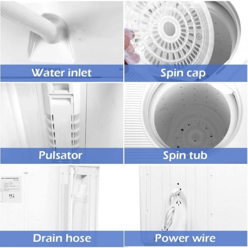 Apartments Compact Twin Tub Spin Washing Machine Dryer