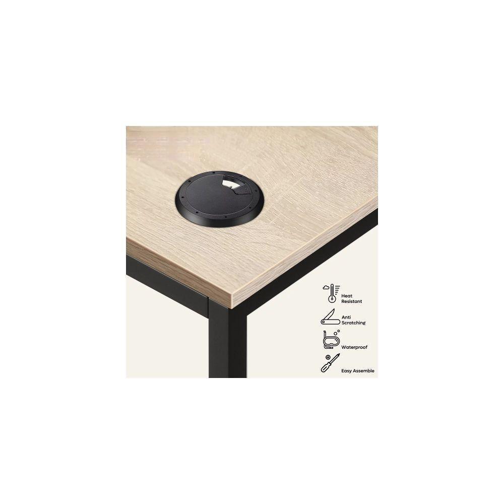 86.6 Inch L Shape Desk With Shelf 2 Persons Long Table Black