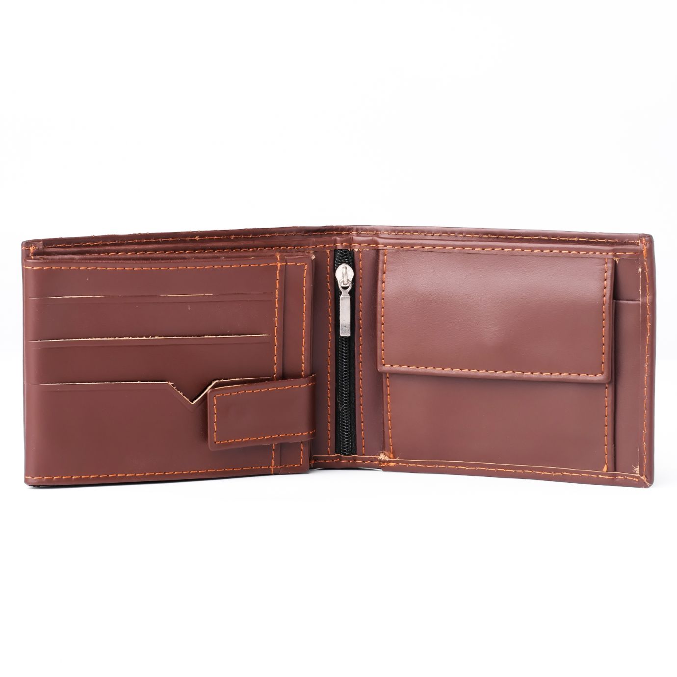 Minimalist Mens Leather Bi-Fold Wallet