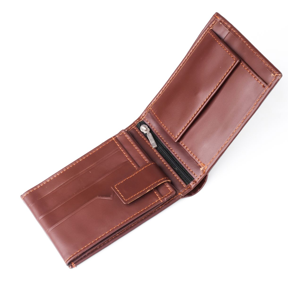 Minimalist Mens Leather Bi-Fold Wallet