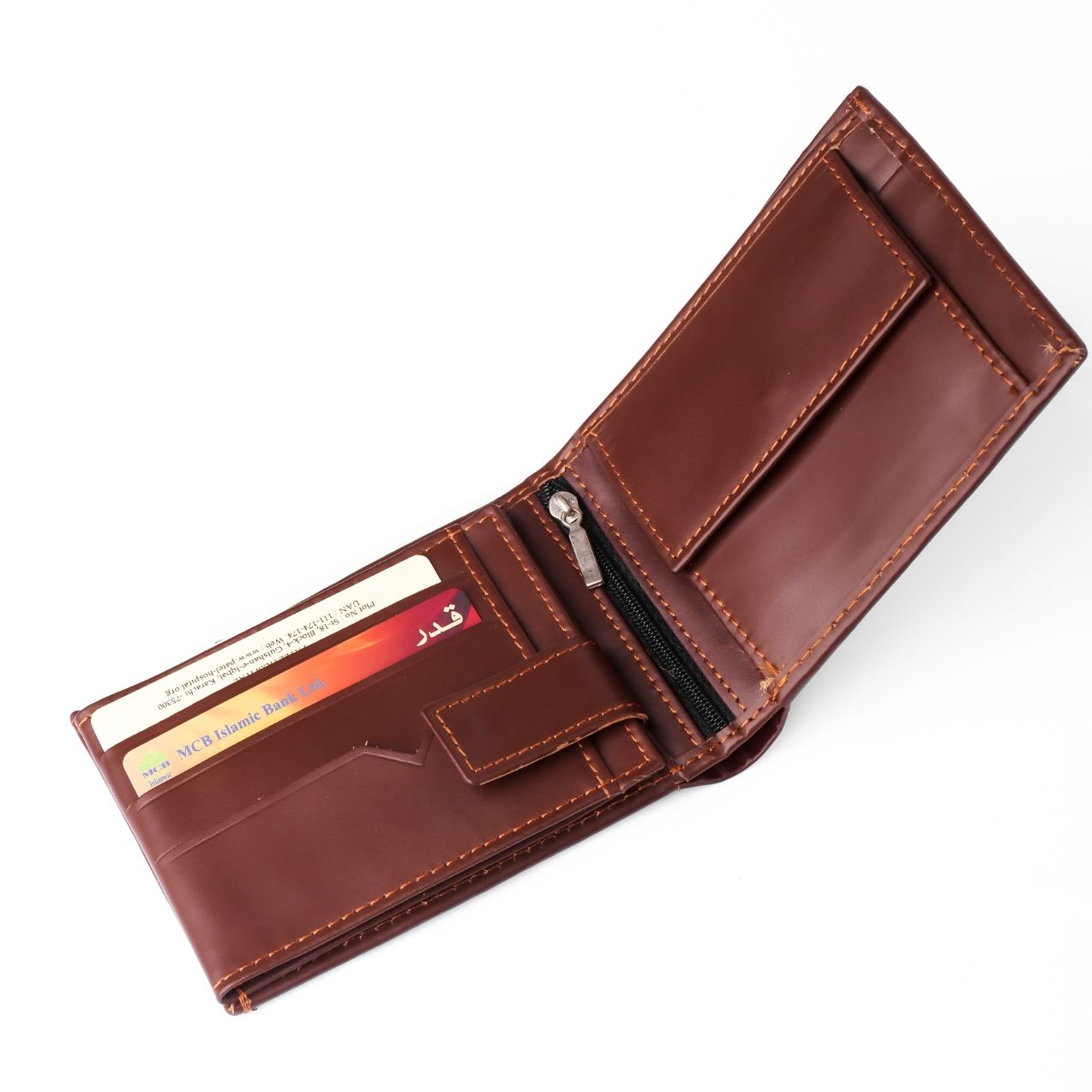 Minimalist Mens Leather Bi-Fold Wallet