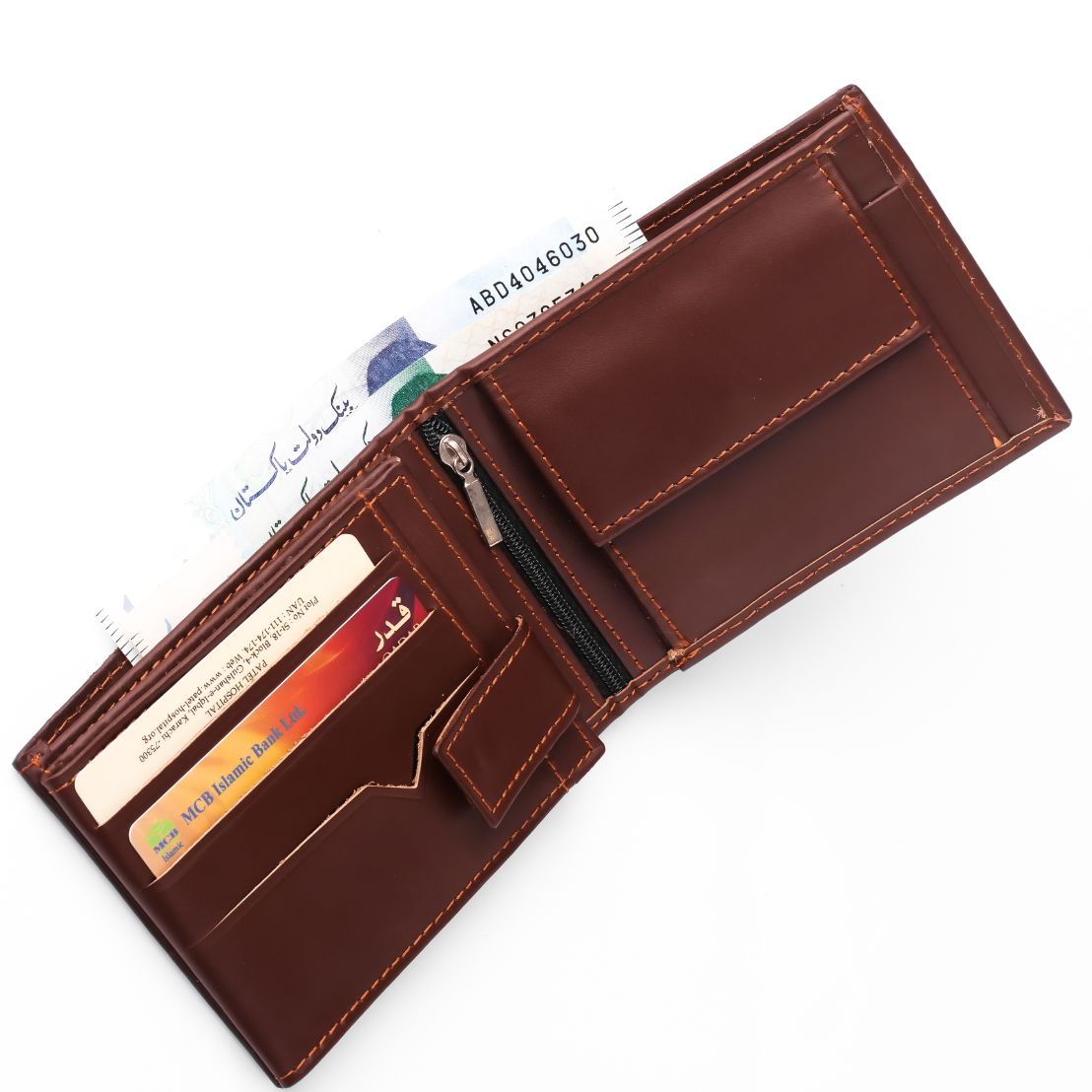 Minimalist Mens Leather Bi-Fold Wallet