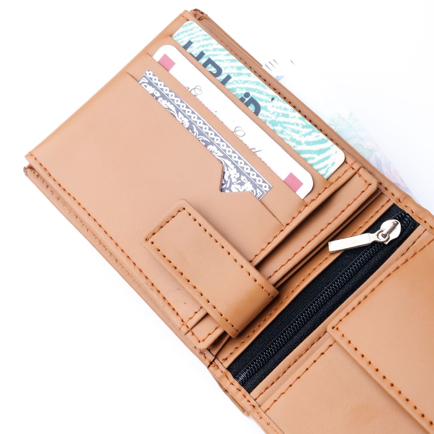 Minimalist Mens Leather Bi-Fold Wallet