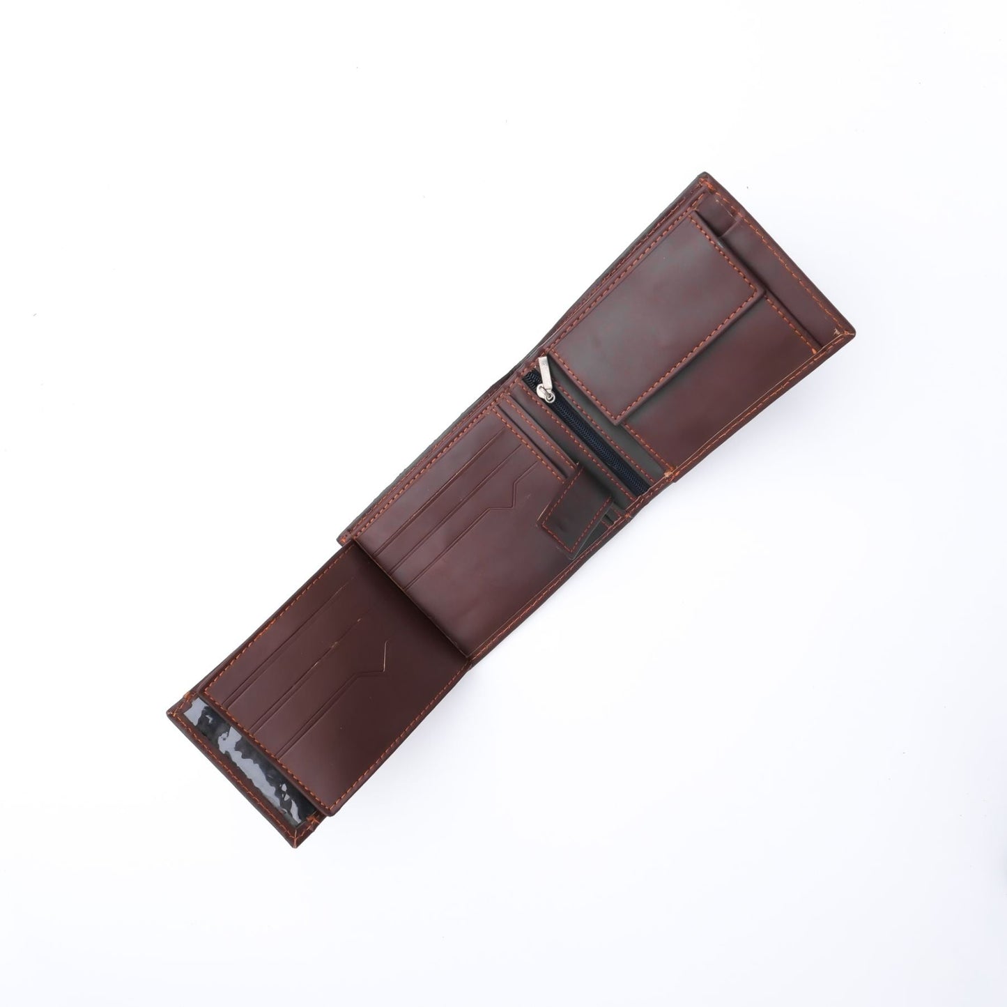 Minimalist Mens Leather Bi-Fold Wallet