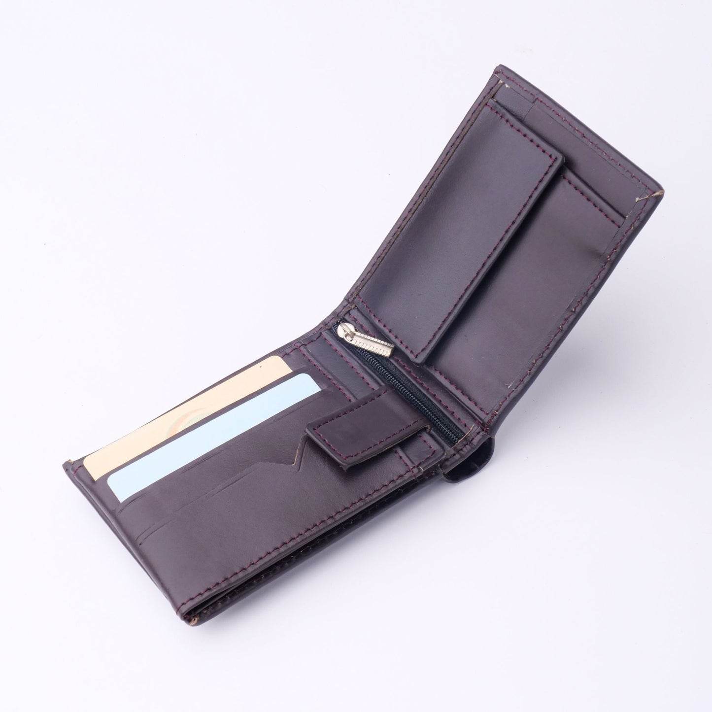 Minimalist Mens Leather Bi-Fold Wallet