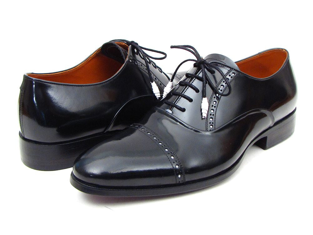 Paul Parkman Captoe Oxfords Black Dress Shoes (ID#78RG61)