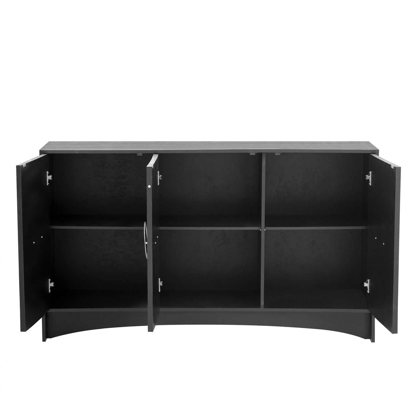 Curved Design Storage Cabinet with Three Doors and Adjustable shelves,