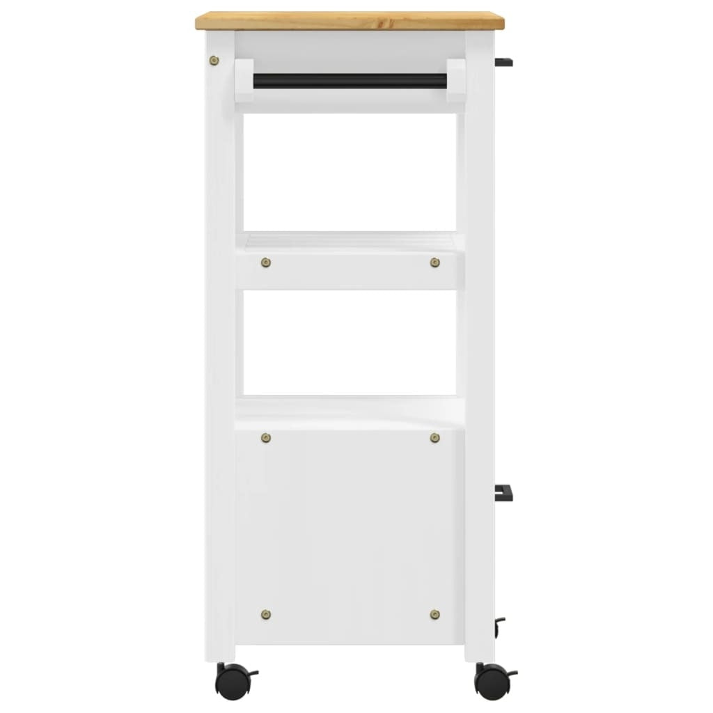 vidaXL Kitchen Trolley MONZA 18.9"x15.7"x35.4" Solid Wood Pine