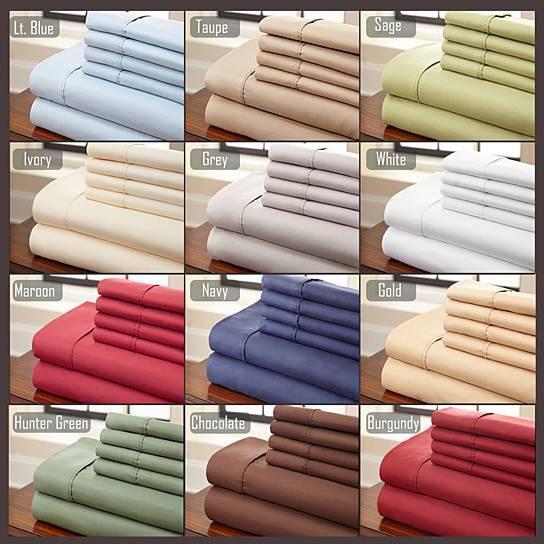 Size: Queen,Color: RED - 6-Piece Luxury Soft Bamboo Bed Sheet Set in 12 Colors