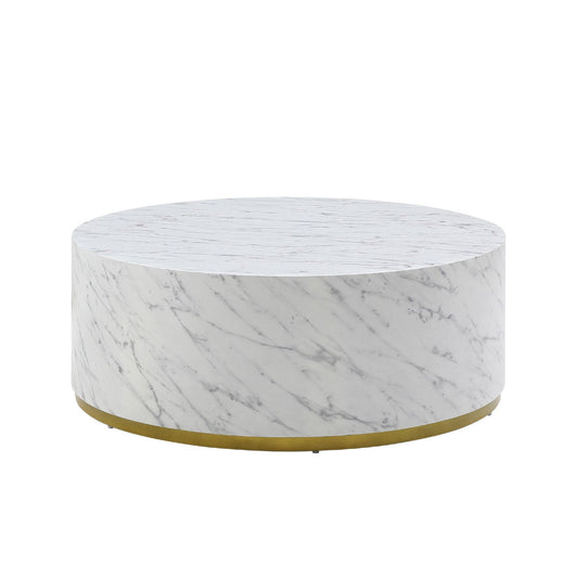 Faux Marble Coffee Tables for Living Room, 35.43inch Accent Tea Tables