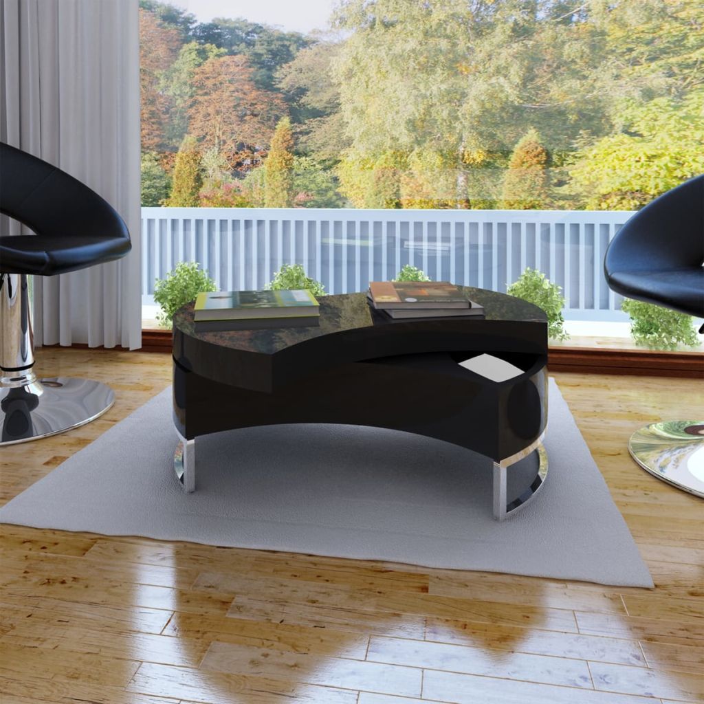 Coffee Table Shape-Adjustable High Gloss Gray