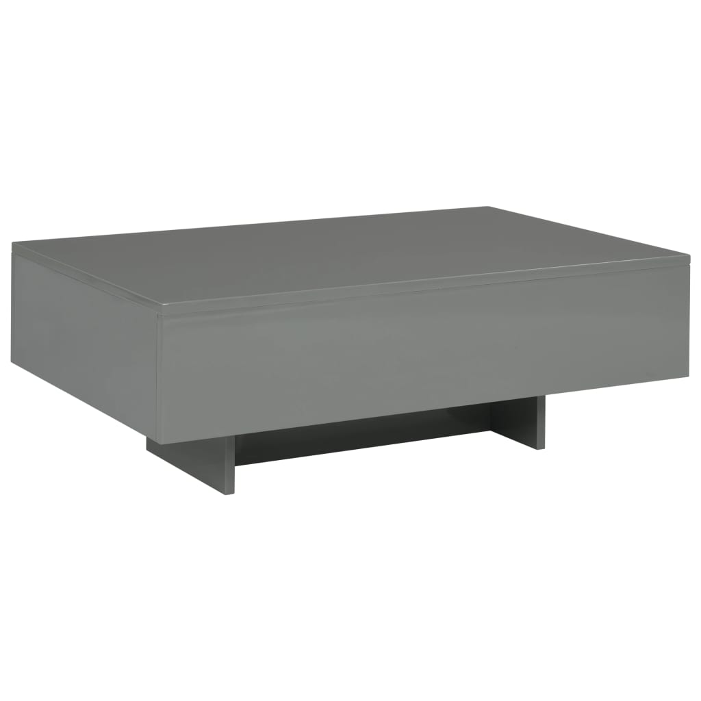 Coffee Table High Gloss Gray 45.3"x21.7"x12.2" MDF