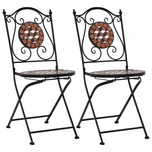 Mosaic Bistro Chairs 2 pcs Orange/Gray