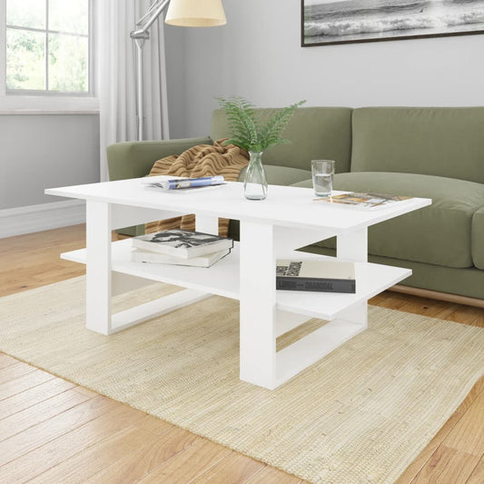 Coffee Table White 43.3"x21.6"x16.5" Chipboard