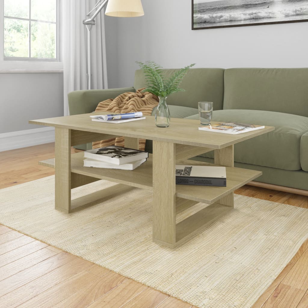 Coffee Table White 43.3"x21.6"x16.5" Chipboard