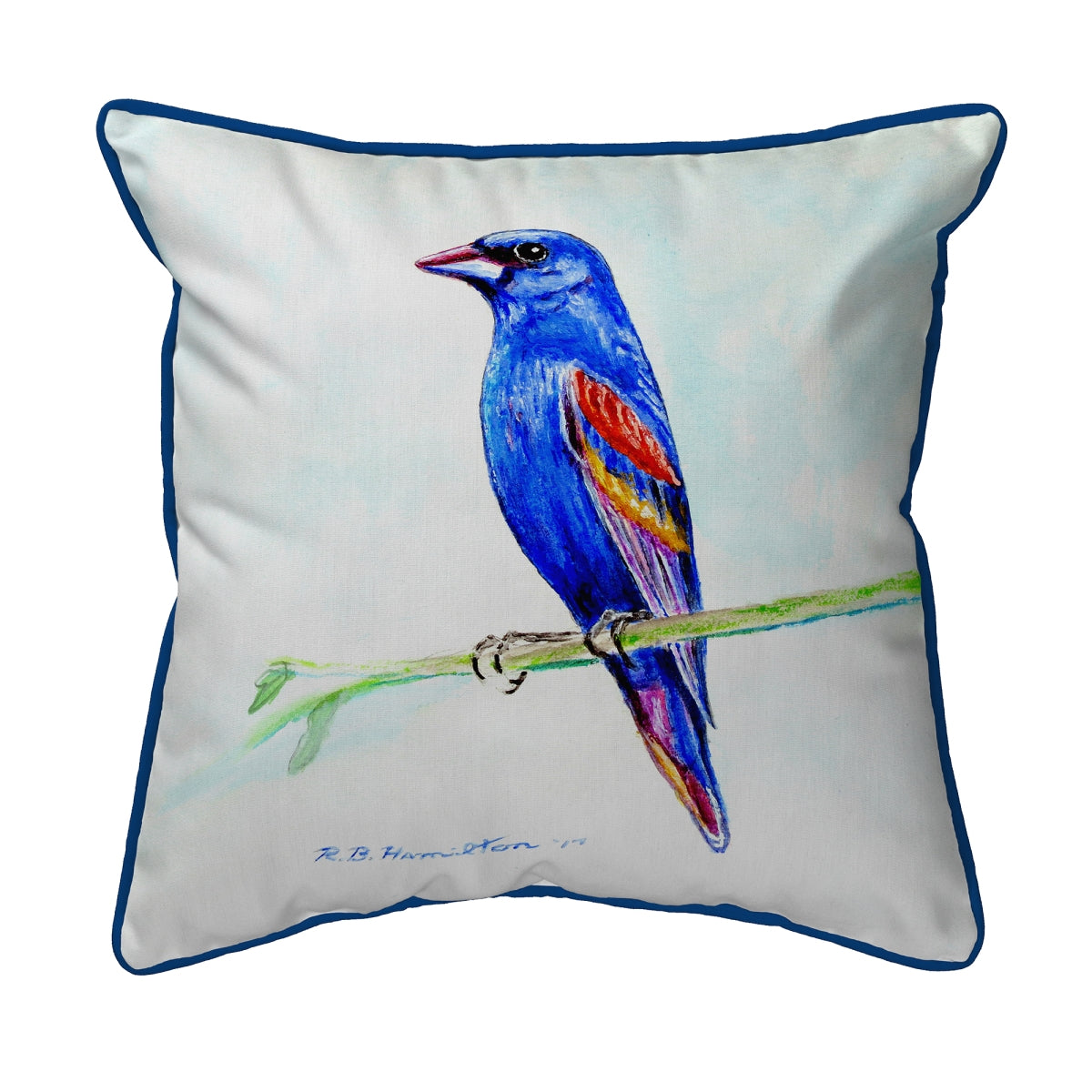 Betsy Drake SN825 11 x 14 in. Blue Grosebeak Small Pillow