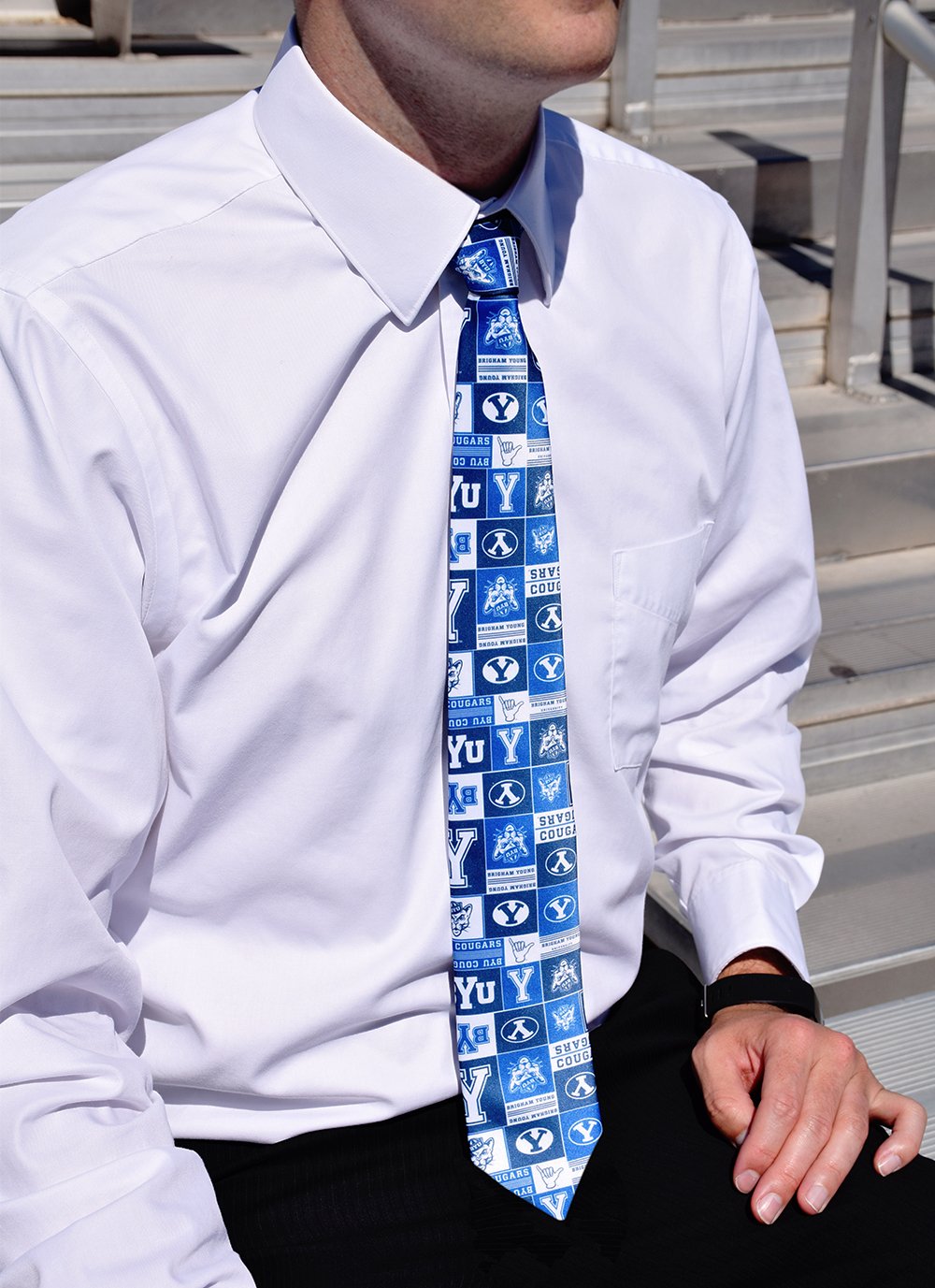 BYU Logos Pattern Men's Tie