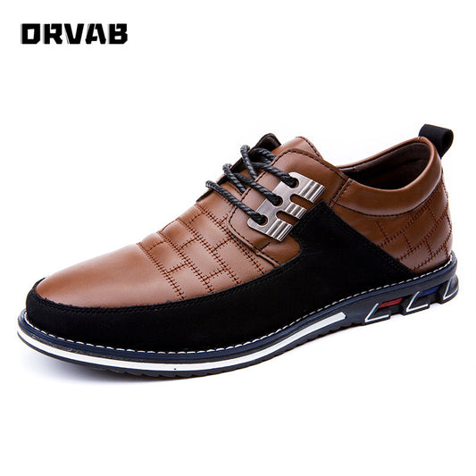 Designer Leather Shoes Men New Fashion Men Casual Shoes Breathable Lace-Up Moccasin Driving Shoes Male Wedding Formal Dress