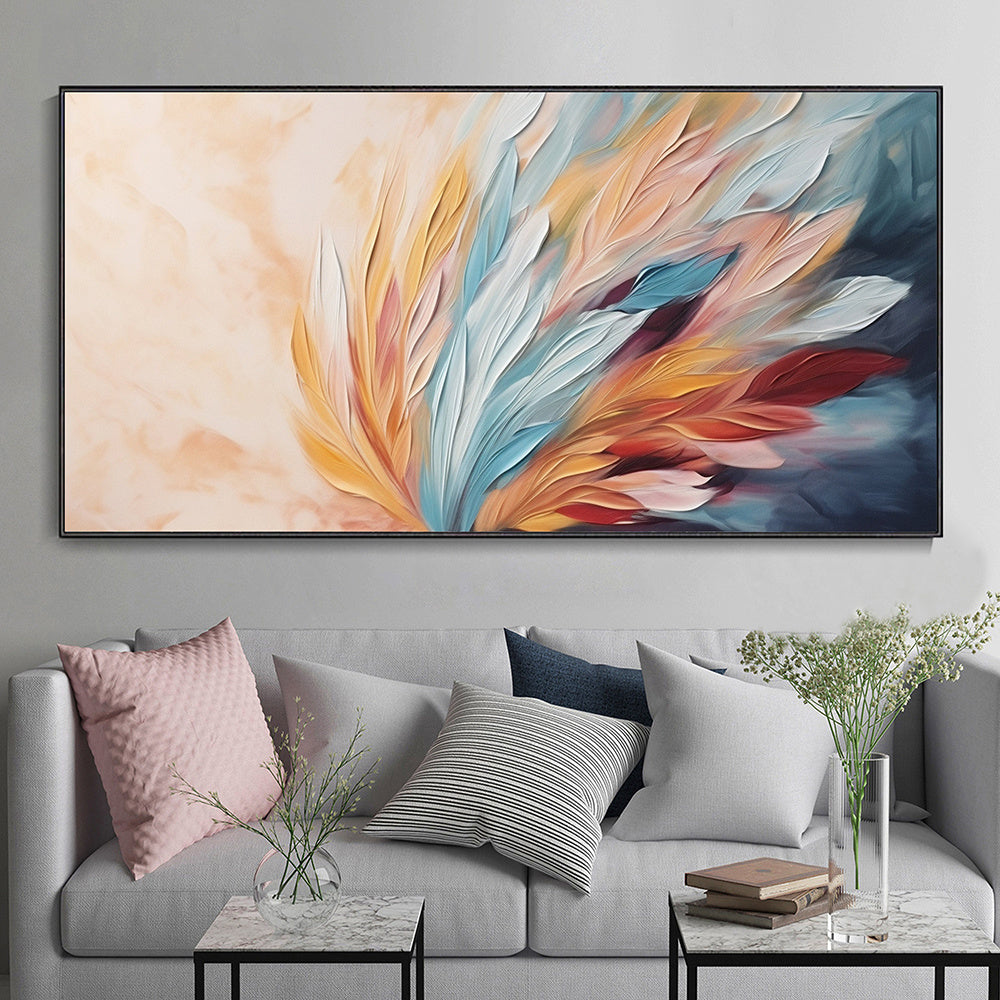 Handmade Oil Painting Abstract Peacock Feather Painting Feather Landscape Furniture Decor Hand Muscle Oil Painting Modern Art Minimalist Living Room Wall Painting