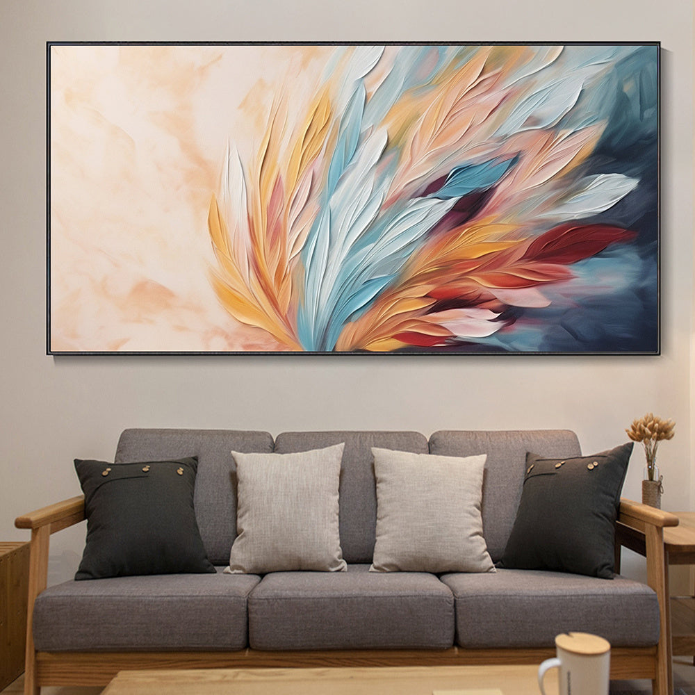 Handmade Oil Painting Abstract Peacock Feather Painting Feather Landscape Furniture Decor Hand Muscle Oil Painting Modern Art Minimalist Living Room Wall Painting