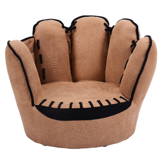 Household Five Fingers Baseball Glove Shaped Kids Leisure Upholstered Sofa - Color: Brown