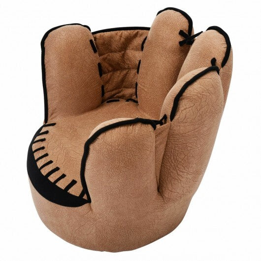 Household Five Fingers Baseball Glove Shaped Kids Leisure Upholstered Sofa - Color: Brown