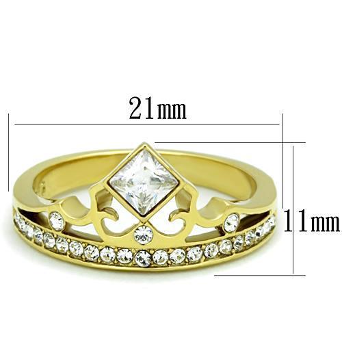 Women Stainless Steel Cubic Zirconia Rings TK1727