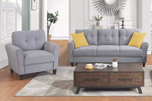 Modern Living Room Sofa Set Linen Upholstered Couch Furniture for Home